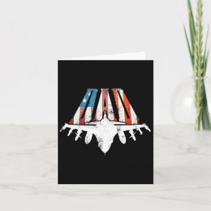 US American Flag Air Fighter Jet Fathers Day 4. O Karte