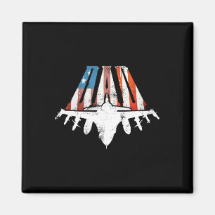 US American Flag Air Fighter Jet Fathers Day 4. O Magnet