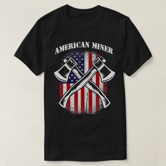 US American Flag American Miner T-Shirt (Design vorne)