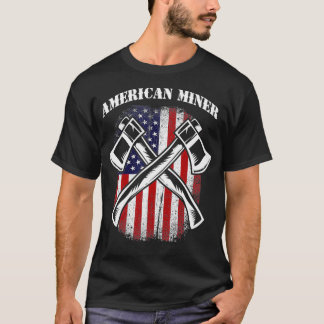 US American Flag American Miner T-Shirt