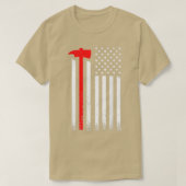 US American Flag Ax Fireman Patriot Firefighter T-Shirt (Design vorne)