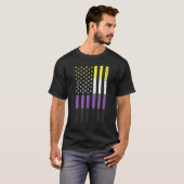 US American Flag Baseball Bat Nonbinary Enby Nb Pr T-Shirt (Vorne ganz)