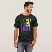 US American Flag Basketball Nonbinary Enby Nb Prid T-Shirt (Vorne ganz)