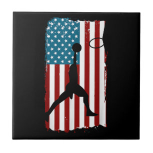 US American Flag Basketball Patriotic Athlete Prin Fliese