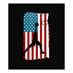 US American Flag Basketball Patriotic Athlete Prin Fotodruck