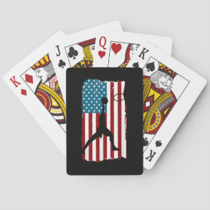 US American Flag Basketball Patriotic Athlete Prin Spielkarten