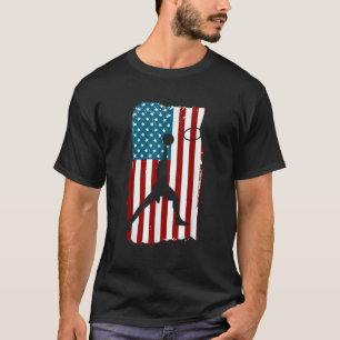 US American Flag Basketball Patriotic Athlete Prin T-Shirt