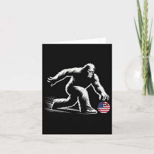 US American Flag Bigfoot Bowling Bowler Karte