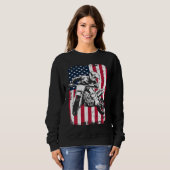 US American Flag Biker Dirt Bike Motorcycle Motocr Sweatshirt (Vorne ganz)