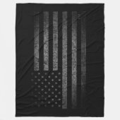 US American Flag Black Grunge mit Namen Fleecedecke (Vorderseite)