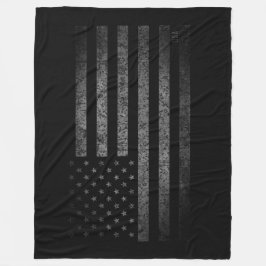 US American Flag Black Grunge mit Namen Fleecedecke