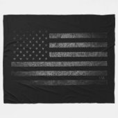 US American Flag Black Grunge mit Namen Fleecedecke (Vorderseite (Horizontal))