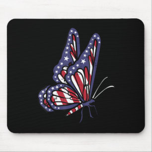 US American Flag Butterfly Memorial Day 4. Juli O Mousepad