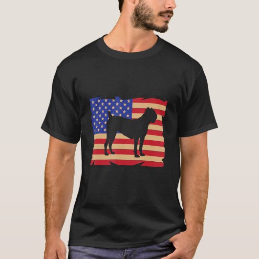 US American Flag Cane Corso Dog Italian Mastiff T-Shirt (Vorderseite)