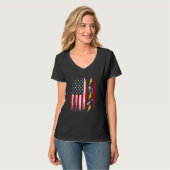 US American Flag Electricity Electrician Lineman T-Shirt (Vorderseite Vollansicht)
