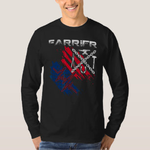 US American Flag Farrier Heartbeat Blacksmith Hors T-Shirt