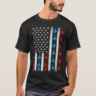 US American Flag Fighter Jet 4. Juli Patriotic T-Shirt