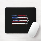 US American Flag Fighting Jets Patriotic USA 4. Mousepad (Mit Mouse)