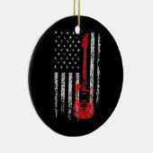 US American Flag Guitar Musician gestört Keramik Ornament (Rechts)