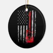 US American Flag Guitar Musician gestört Keramik Ornament (Links)