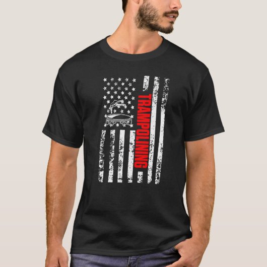 US American Flag Gymnastics Sports Patriotic Tramp T-Shirt (Vorderseite)