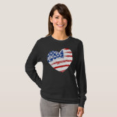 US American Flag Heart For Independence Day On 4th T-Shirt (Vorne ganz)