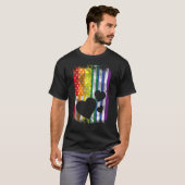 US American Flag Herts Lgbtq Rainbow Flag Gay Pri T-Shirt (Vorne ganz)
