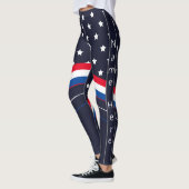 US American Flag Individuelle Name Patriotic Athle Leggings (Links)