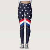US American Flag Individuelle Name Patriotic Athle Leggings (Vorderseite)