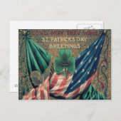 US American Flag Irish Kleeblatt Postkarte (Vorne/Hinten)