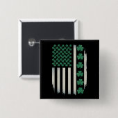 US American Flag Kleeblatts St Patricks Day Americ Button (Vorne & Hinten)