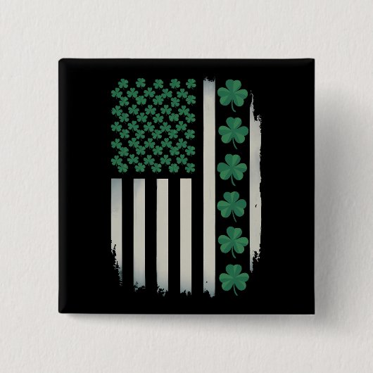US American Flag Kleeblatts St Patricks Day Americ Button (Vorderseite)