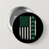 US American Flag Kleeblatts St Patricks Day Americ Button (Vorne & Hinten)