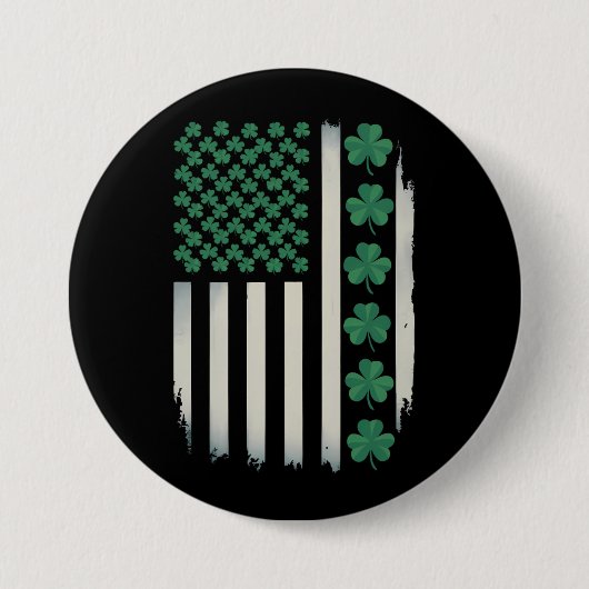 US American Flag Kleeblatts St Patricks Day Americ Button (Vorderseite)