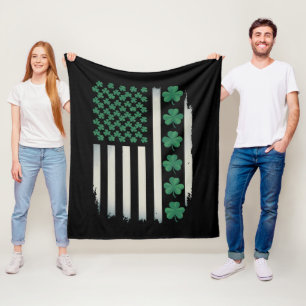 US American Flag Kleeblatts St Patricks Day Americ Fleecedecke