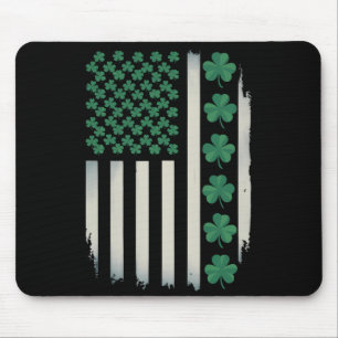 US American Flag Kleeblatts St Patricks Day Americ Mousepad