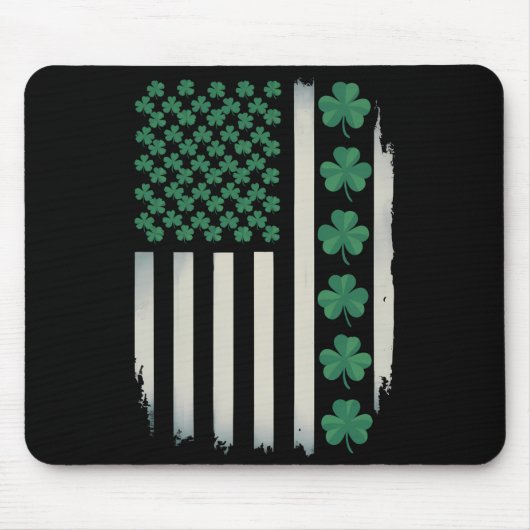 US American Flag Kleeblatts St Patricks Day Americ Mousepad (Vorne)
