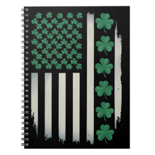 US American Flag Kleeblatts St Patricks Day Americ Notizblock
