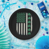 US American Flag Kleeblatts St Patricks Day Americ Pappteller (Party)