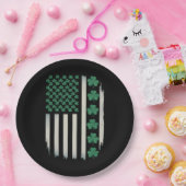 US American Flag Kleeblatts St Patricks Day Americ Pappteller (Party)