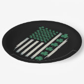 US American Flag Kleeblatts St Patricks Day Americ Pappteller (Schrägansicht)