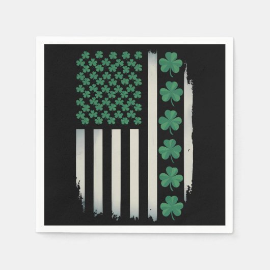 US American Flag Kleeblatts St Patricks Day Americ Serviette (Vorderseite)