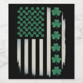 US American Flag Kleeblatts St Patricks Day Americ Weinetikett (Einzelnes Label)