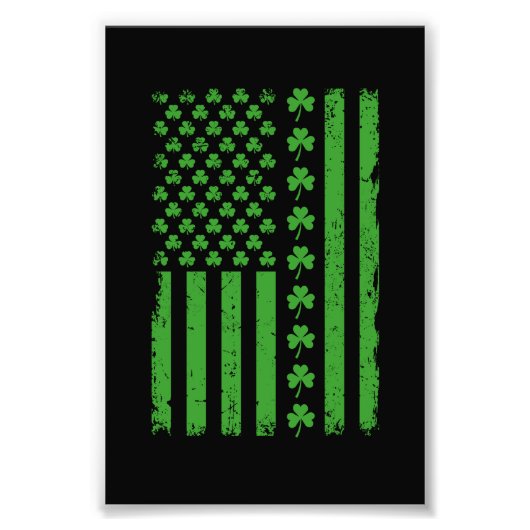US American Flag Kleeblatts St Patricks Day Fotodruck (Vorne)