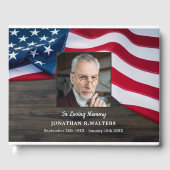 US American Flag Memorial Foto Military Beerdigung Gästebuch (Vorderseite)