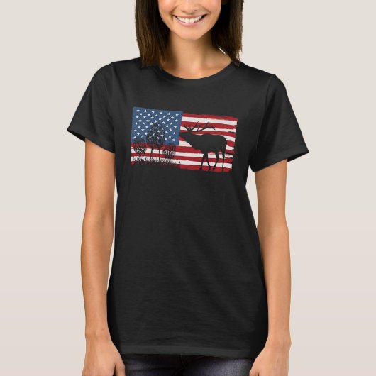US American Flag Morel Mushroom Hunting Big Game E T-Shirt (Vorderseite)