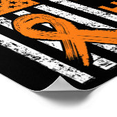 US American Flag Orange Ribbon Leukemia Bewusstsei Poster (Ecke)