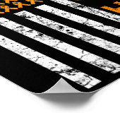 US American Flag Orange Ribbon Leukemia Bewusstsei Poster (Ecke)