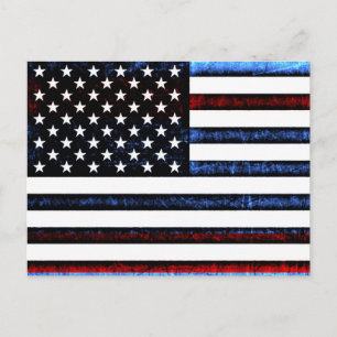 US American Flag Patriotism Post Card Postkarte