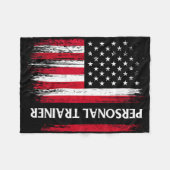 US American Flag Personal Trainer Fitness Instruct Fleecedecke (Vorderseite (Horizontal))